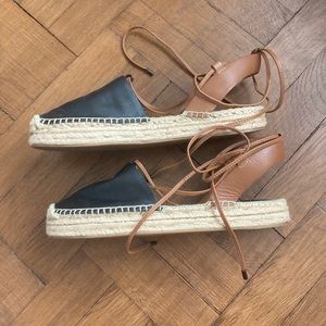 Coach Espadrilles sandals wrap around flatforms